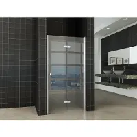 Wiesbaden vouwbare nisdeur 80x202 rechts 8mm glas met nano coating