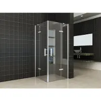 Wiesbaden Double hoekinstap cabine met 2 draaideuren 900 x 900 x 2000 x 8 mm nano helder glas/chroom