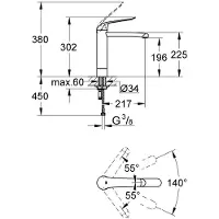 GROHE Euroeco Special 1 gats wastafelkraan verhoogd 4cm met medium uitloop chroom