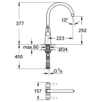 GROHE Ambi keukenkraan met hoge uitloop chroom