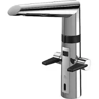 Hansa Hansafit electronische keukenkraan 2x greep 230v infrarood Chroom-Zwart