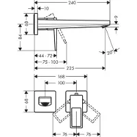 Hansgrohe Metropol afdekset wastafelkraan 225 mm chroom