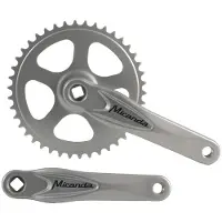 Miranda crankstel alfa 1 42t, cranklengte 170mm. zilver, aluminium, spieloos. kettingblad 3/32