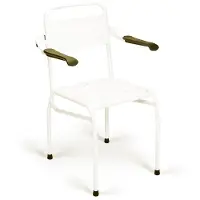 Handicare Linido douchestoel zithoogte 49cm inclusief opklapbare armleggers wit LI2139100102