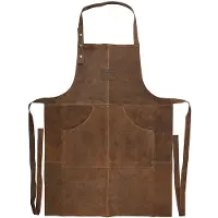 Esschert Design Esschert Leder: BBQ-schort, keukenschort, kookschort, schort, geschikt voor feesten