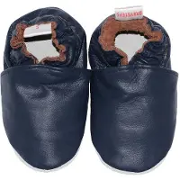 Babysteps leren babyslofjes blauw Jongens/Meisjes Leer Effen - maat 24/25
