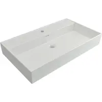 Plieger Wastafel Kansas Wit 1 Kraangat 80x45x12 cm