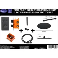Best design Regendouche Inbouwset 'One-Pack' Lacora M-300 Mat Zwart