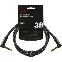Fender Deluxe 3ft Angle Instrument Cable Black Tweed