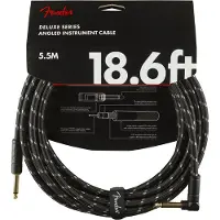Fender Deluxe 18.6ft Straight/Angle Instrument Cable Black Tweed