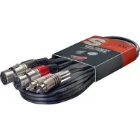 Stagg STC3CMXF Adapterkabel RCA M Naar XLR F 3m