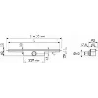 Easy drain Easydrain Compact 30 douchegoot met flens 6x80cm RVS