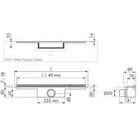 Easy drain M-Line Douchegoot met waterslot 50 120 cm RVS