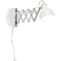 TRIO Wandlamp Scissor, wit / opaal, Woon-/ Eetkamer, metaal, Modern, wandlamp
