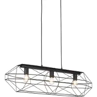 QAZQA Industriële hanglamp zwart 3-lichts - Carcass