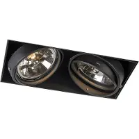 QAZQA Inbouwspot zwart AR111 draai- en kantelbaar trimless 2-lichts - Oneon