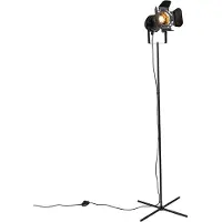 QAZQA Industriële vloerlamp zwart kantelbaar - Movie