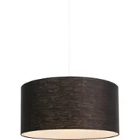 QAZQA Moderne hanglamp wit met zwarte kap 50 cm - Combi 1