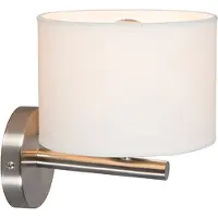 QAZQA Moderne Stalen Wandlamp met Witte Kap - VT