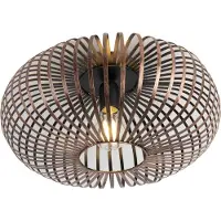 TRIO JOHANN - Plafondlamp - Koperkleurig antiek - excl. 1x E27 4 W - Dimbaar met schakelaar - Niet extern dimmerbaar - Sterlichteffect - 4000K