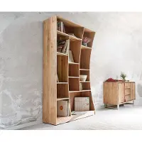 DELIFE Boekenkast Live-Edge 121 cm van acacia natuur links