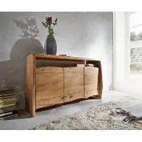 DELIFE Dressoir Live-Edge acacia natuur 145 cm 3 deuren