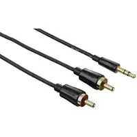 Hama Audiokabel, 3.5mm jack stereo / 2x cinch, 1.5m, zwart