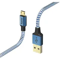 Hama Laad/Synchrokabel Reflected micro USB 1.5m blauw