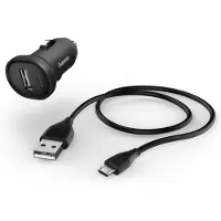 Hama Autolader set micro USB picco 1A 1.4m zwart