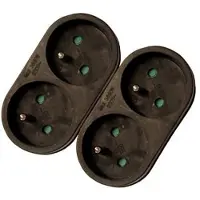 Profile Multi Socket, 2 Sockets, 16 A, Black