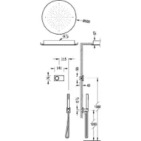 Tres Shower Technology elektronische inbouwthermostaat met regendouche 50cm en handdouche