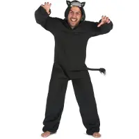 Vegaoo Zwart panter onesie kostuum voor mannen