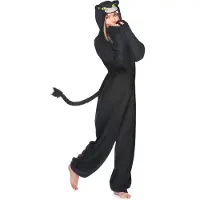 Vegaoo Zwarte panter kostuum met capuchon voor vrouwen