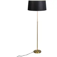 QAZQA Vloerlamp goud/messing met kap zwart 45 cm verstelbaar - Parte