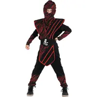 Vegaoo Rood gestreept ninja kostuum voor jongens