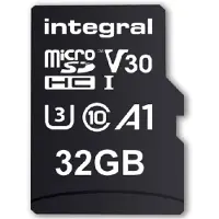 Integral UltimaPro - Carte mémoire flash (adaptateur microSDHC - SD inclus(e)) - 32 Go - A1 / Video Class V30 / UHS Class 3 / Class10 - microSDHC UHS-I