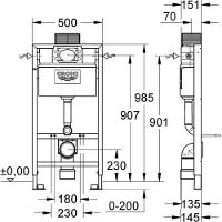 GROHE Rapid SL wc element laag 1 meter
