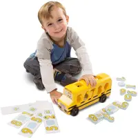 Melissa & Doug houten rijdende rekenbus met cijfers