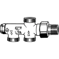 Heimeier Duolux verdeler 1-pijps afsluitbaar 1/2 inch