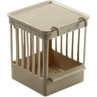 Fauna Nestkastje Plastic Met Tralies - Vogelbroedbenodigheden - 11.5x11.5x13.5 cm Beige