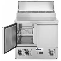 Hendi Saladette 2 Deurs | Verhoogde Vitrine | 5x GN 1/6 Bakken | 900x700x H 1040mm