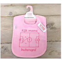 Vib Slabbetje voetbal kijk mama buitenspel in roze