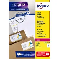 Avery Zweckform AVERY ultragrip Verzendetiketten L7166-100 Permanent klevend A4 Wit 99,1 x 93,1 mm 100 Vellen à 6 Etiketten