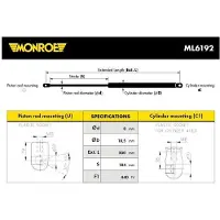 Monroe Gasdrukveer, kofferruimte ML6192 Monroe voor o.a. AUDI