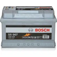 Bosch S5 007 Silver Accu 74 Ah voor o.a. ALFA ROMEO, AUDI, BENTLEY, BMW, CADILLAC, CHEVROLET, CHRYSLER, DODGE, FERRARI, FORD, FORD USA, HONDA, JEEP, LAND ROVER, LDV, MASERATI, MG, NISSAN, OPEL, PORSCHE, RENAULT, ROVER, SAAB, SEAT, SUZUKI, VOLKSWAGEN, VOLVO
