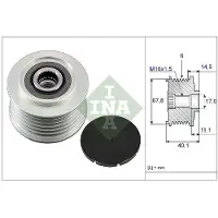 INA Dynamovrijloop 535005210 Ina voor o.a. VOLKSWAGEN, VOLVO