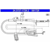 Ate Handremkabel 24.3727-1729.2 ATE voor o.a. NISSAN