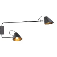 QAZQA Moderne wandlamp zwart 2-lichts verstelbaar - Lune