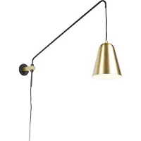 QAZQA Retro wandlamp goud/messing met kap - Demi