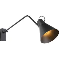 QAZQA Design wandlamp zwart verstelbaar - Luna